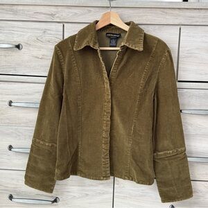 Y2K Metrostyle Olive Green Corduroy Jacket Size 8 | Vintage
